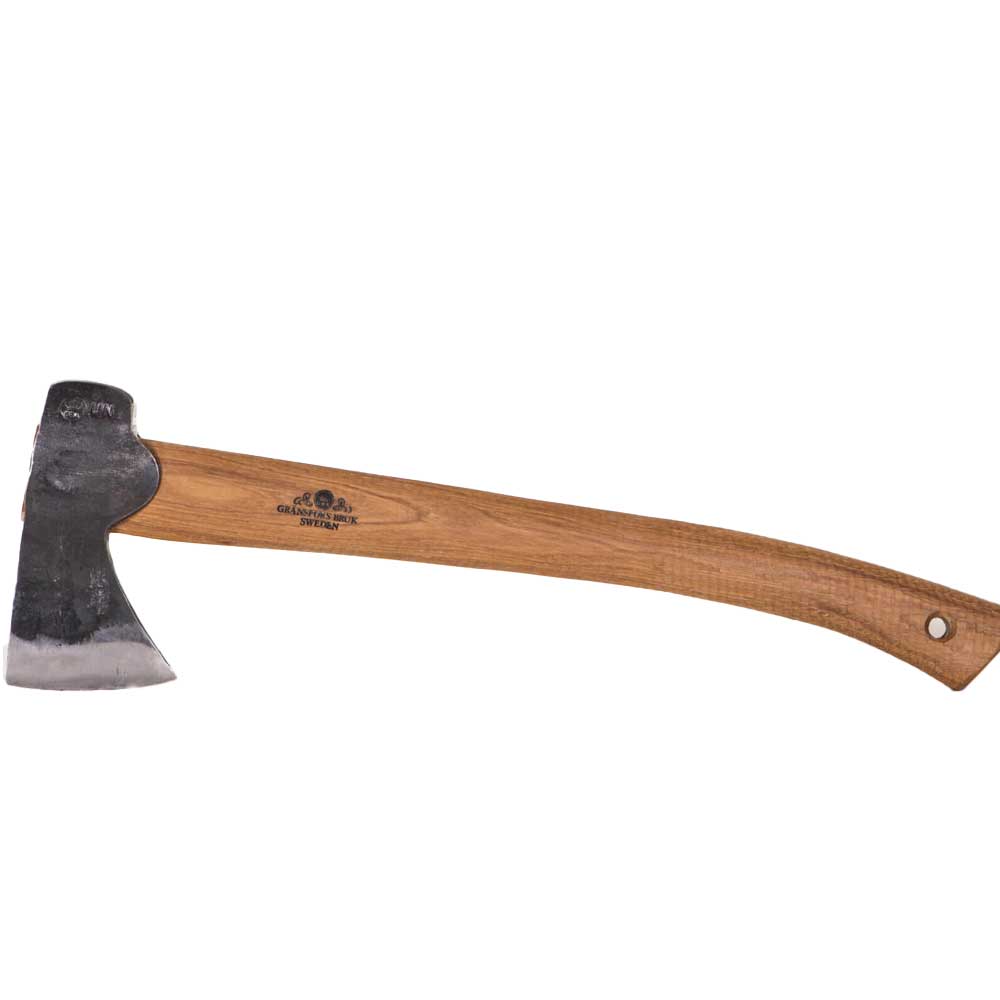 Discover the Gränsfors Hunter’s Axe at Mower City Albury, an authorized Gränsfors dealer. Designed for hunters, this 47 cm axe is perfect for skinning and breaking bones in the field and general camping or wood chopping. Premium Swedish craftsmanship.side view